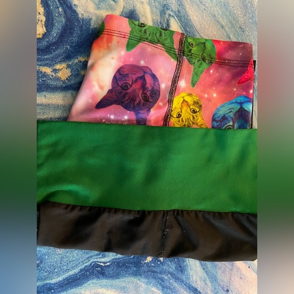 🐈‍⬛CoolFeline Or🙀BADDKittyVibes Pre-Loved Stretchy Shorts Sz-M/L Kids or XS Jrs. - Picture 10 of 16